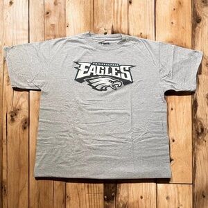 NFL Team Apparel Philadelphia Eagles Gray Graphic T‑Shirt Short Sleeve